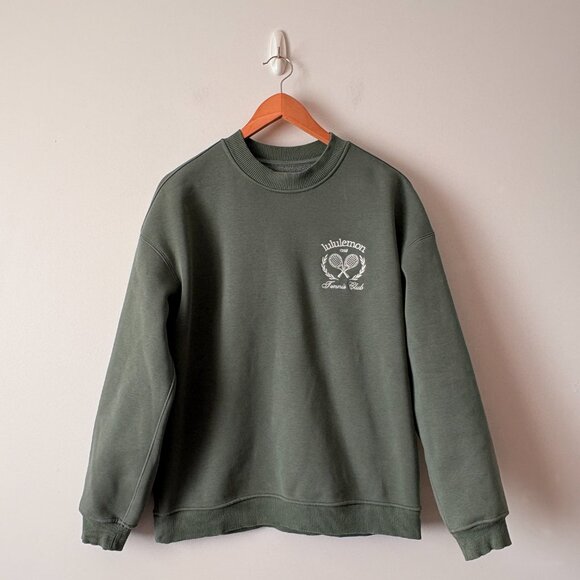 Lululemon Heavyweight Fleece Pullover *Tennis Club Sage Green Size 6 - Picture 5 of 6